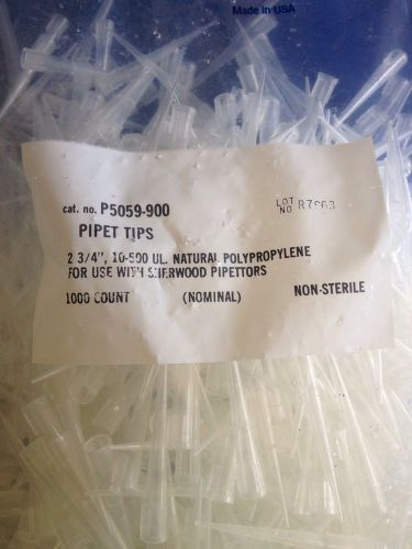 4 Bags 1000tips/bag. Pipet TIPS 2 3/4,10-500 uL Clear. P5059-900