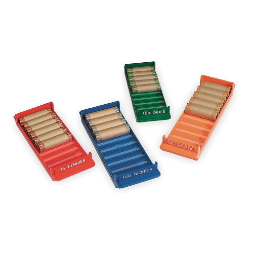 MMF INDUSTRIES 212080000 Rolled Coin Storage Tray Set, PK4 NEW FREE SHIP $PA$