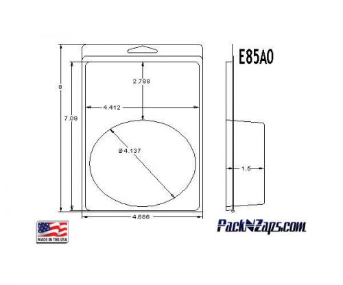 E85A0: 300- 8&#034;H x 4.7&#034;W x 1.5&#034;D Clamshell Packaging Clear Plastic Blister Pack