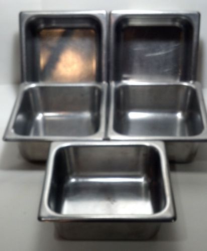Set of 5 Polar Ware Stainless Steel Catering Steam Table 1.3/8 qt capacity pans