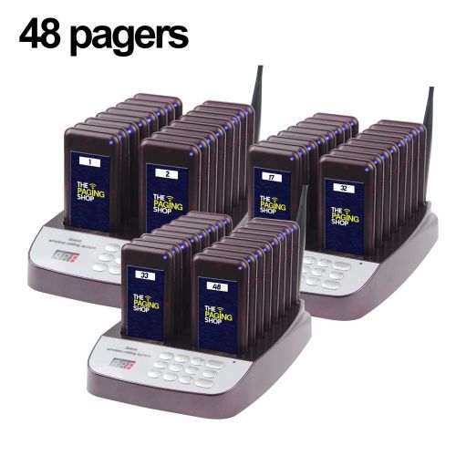 Wireless digital restaurant pager system with 48 pcs pagers. for sale