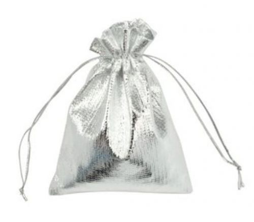 Bluecell Pack of 20 Drawstring Gift Bag Pouch Wrap for Party/Game/Wedding Silver