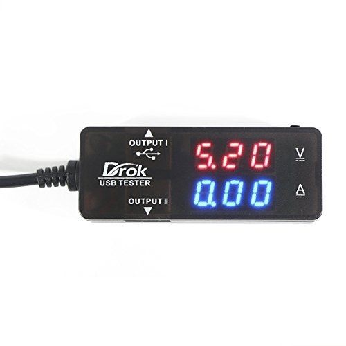 DROK USB 2.0 Digital Multimeter, Ammeter Voltmeter Capacitance &amp; Watt Meter, 7