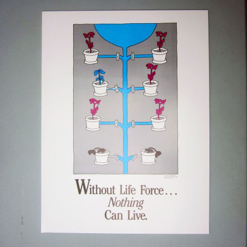 Chiropractic Poster VTG Foam Board &#034;Without Life Force Nothing Can Live&#034; 18X24