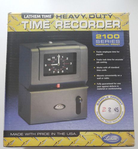 Lathem Time 2000 Series Heavy Duty Manual Time Recorder - 2121BATT New Sealed