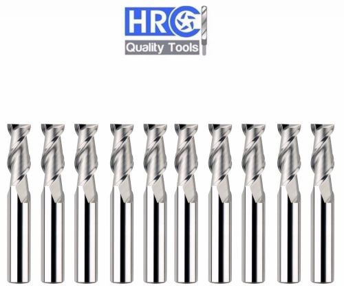 10 pcs HRC Tools Solid Carbide 2 Flutes End Mill Flat 45Hrc Endmill Aluminum