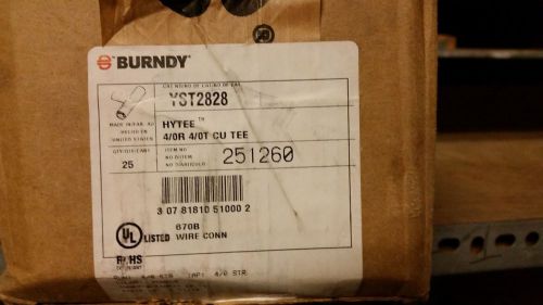 Burndy YST2828 Hytee Compression Tee; 4/0 AWG, High Conductivity BOX OF 25