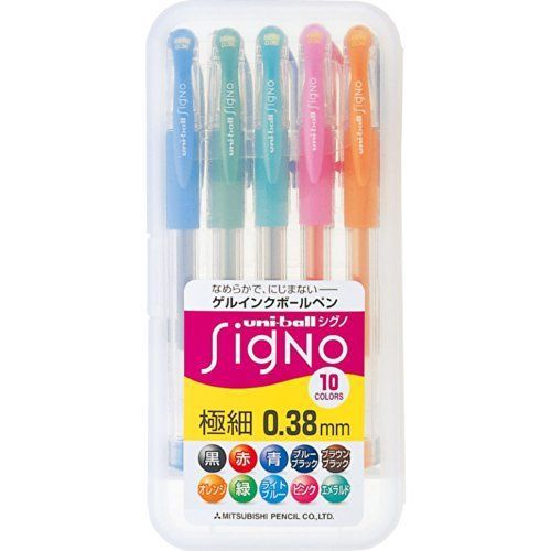 Uni Signo UM-151 Gel Ink Pen 0.38 mm 10 Color Set