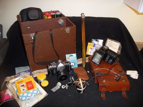 Honeywell Pentax Spotmatic 35mm SLR with 2  Lens lot, Case &amp; More