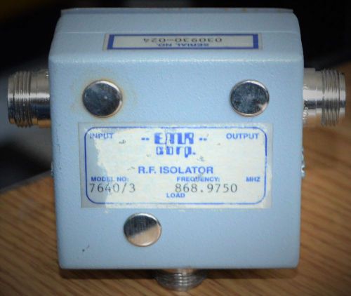 EMR Corp RF R.F. Isolator Model 7640/3 UHF ISOLATOR 650-1000