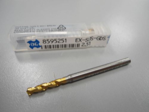 Osg screw machine length drill bits 2.51mm 0.0988&#034; 130d v-hss tin qty 2 [z13] for sale