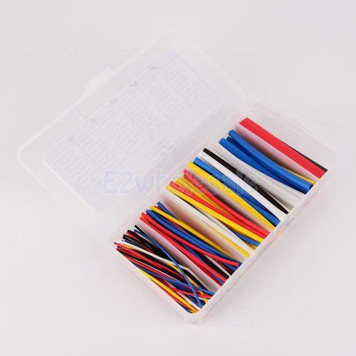 170x assorted 2:1 heat shrink tubing tube wire cable wrap sleeve kit 6 size for sale