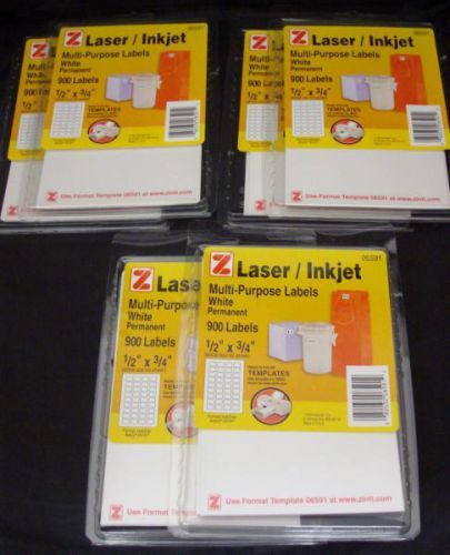 10,800 Z Laser Inkjet Multi Purpose Labels 1/2&#034; x 3/4