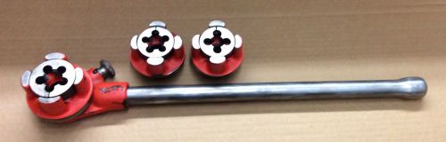 Rigid 00R Racheting Hand Pipe Threader with 3 dies 3/4&#034;  7/8&#034; 1&#034; 00-R