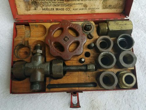 Vintage Mueller Charging &amp; Purging Valve Kit Brass Co Port Huron MI  w/ CasE