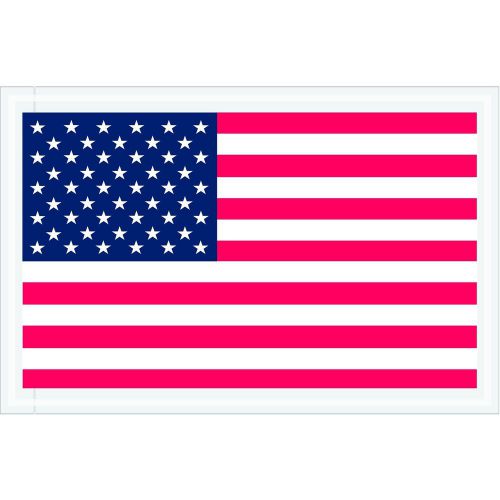 Aviditi PL424 Poly Pressure Sensitive Envelope with U.S.A. Flag Graphic 5-1/4...