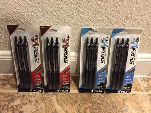 Lot 6 Pilot Precise V5 RT Retractable Pens Black Ink 0.5mm Extra Fine Needle V7