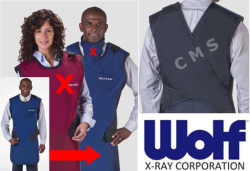WOLF X-Ray Easy-Wrap 0.5mm Lead Coat Apron 24x42 LARGE NAVY BLUE W/ Out Collar