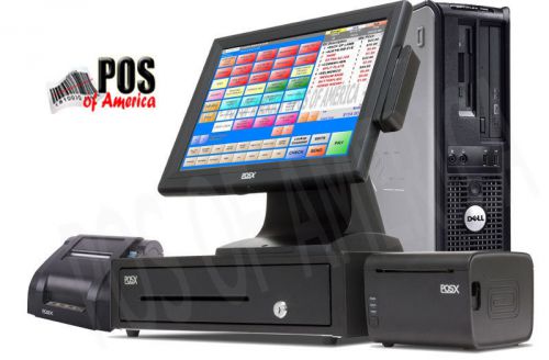 Pcamerica pos system rpe restaurant pro express station with kitchen printe new for sale