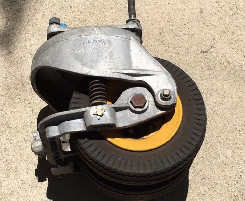 4 Aerol Dual 10&#034; Heavy Duty Swivel Casters with Brake and Suspension MINT USED