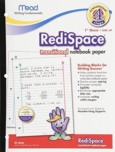 2 PACK Of Mead RediSpace Transitional NoteBook Paper, Stage 4, 10.5 x 8 Inches,