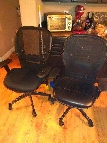 Office star professional breathable mesh back space chair leather seat for sale