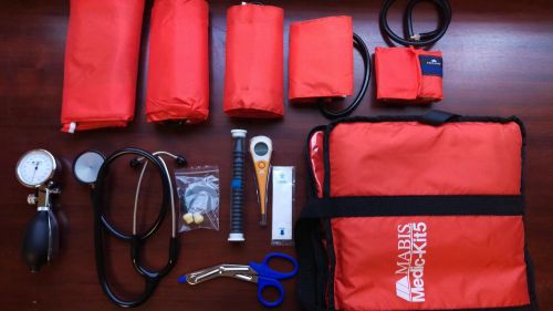 New mabis medic-kit 5 | aneroid, bp cuffs, stethoscope, thermometer and more! for sale