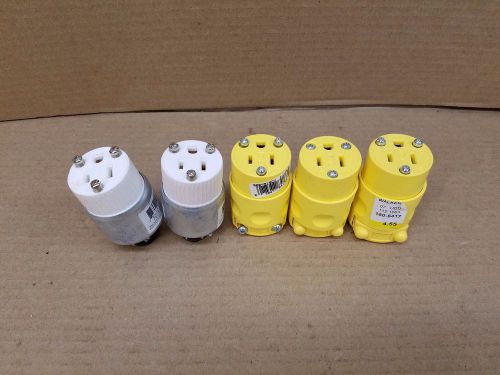 Lot of 5 leviton/seymour 515cr connector, 5-15r, 15a, 125v plugs for sale
