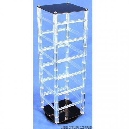 Revolving Rotating Acrylic Earring Display Holds 48 2&#034; Cards