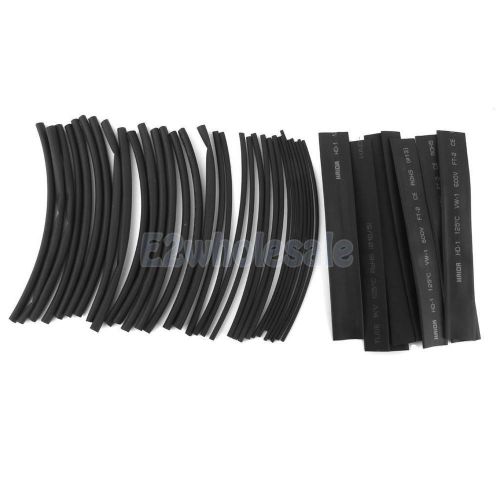 48pcs wire wrap assortment set heat shrinkable shrink tube sleeves black for sale