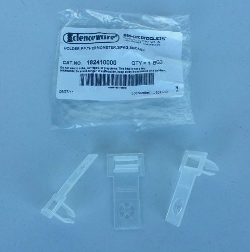 Pkg of 3 NEW Bel Art Polypropylene Plastic Thermometer Holders for Lab Beakers