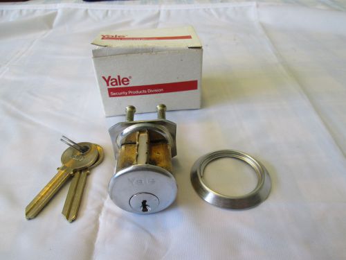 Original Yale Rim Cylinder 1109 x SA Kwy x US26D x &#034;0&#034; bitted with blank keys