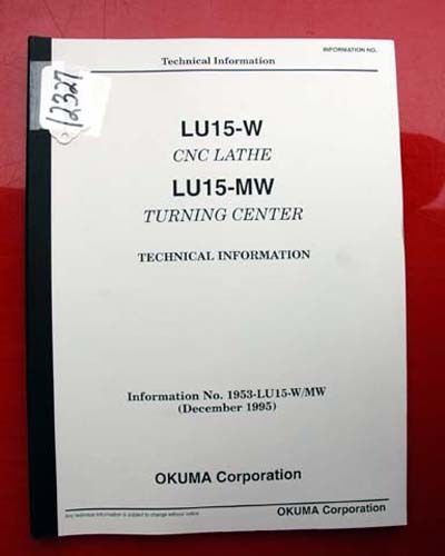 Okuma LU15-W LU15-MW Technical Information: 1953-LU15-W/MW (Inv.12327)