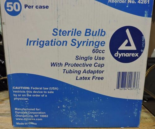 48 Sterile Bulb Irrigation Syringes 60cc Protective Cap Medical Dynarex 4261