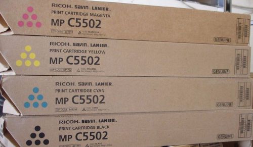 Genuine OEM Ricoh Savin C4502 C5502 CMYK Toner Set 841751 841752 841753 841754