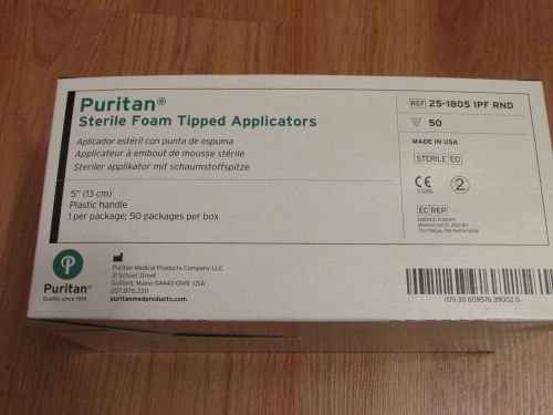 Puritan Sterile Foam Tipped Applicators 25-1805 1PF RND 50