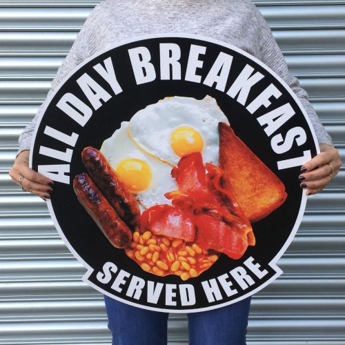 ALL DAY BREAKFAST large 2ft 600mm plastic wall sign plaque restaurant cafe shop