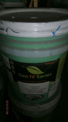 Gen iv k2 4624 hp fluorescent green water-based screenprint ink  5 gal. for sale