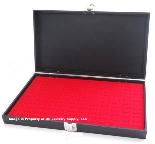 1 Wholesale Solid Top Lid Red 144 Ring Display Portable Storage Boxes Case