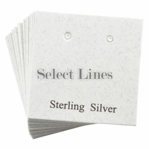200 Sterling Silver White Earring Jewelry Cards 1 x 1&#034;
