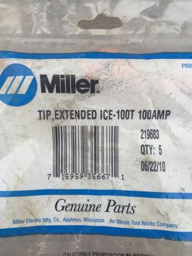 MILLER ELECTRIC 219683 Plasma Cutting Tip, Extended, 100A, PK 5