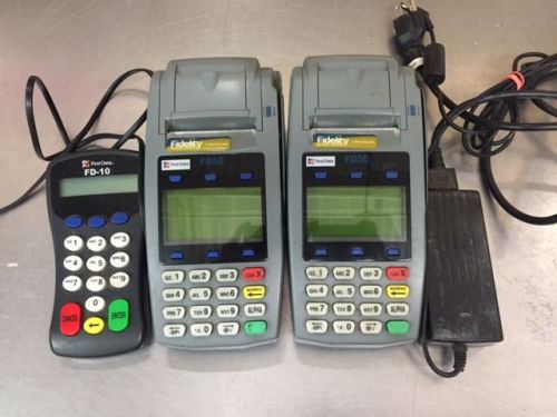 LOT OF 2 First Data FD50 Credit Card Terminal Credit Card Machine USED
