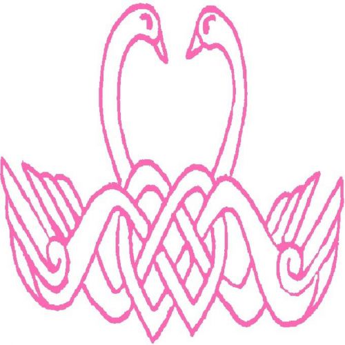 30 Custom Pink Celtic Swan Art Personalized Address Labels