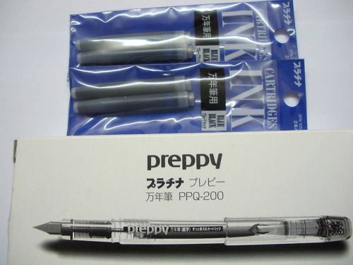 Free Shipping 4 Ink Cartridges for Platinum Preppy Fountain pen Blue-Black