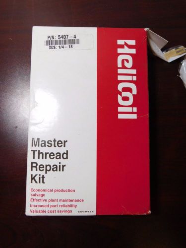 Helicoil Master Thread Repair Kit, 5407-4, Size: 1/4-18, 304 SS, 12 pc, NEW (IO2