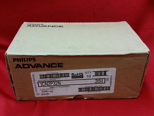 (10 pack) philips advance icn-2p32-n 120-277v 1 &amp; 2 lamp t8 electronic ballast for sale