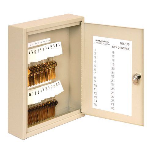 Steel Key Holder Cabinet 30 Key Hooks Lock Holder Organizer Storage Control Box