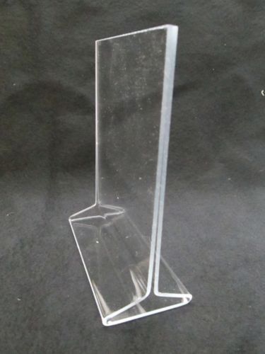 NEW Acrylic Sign Holder 4&#034; x 5&#034; Table Top T Advertising Store Display Counter
