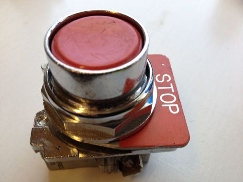 New cutler-hammer 10250t/91000t emergency push button e34 red lens stop tag for sale