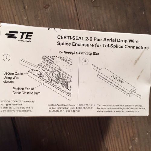 Tyco amp certi-seal aerial drop 2-6 wire splice enclosure, lot of 5. for sale